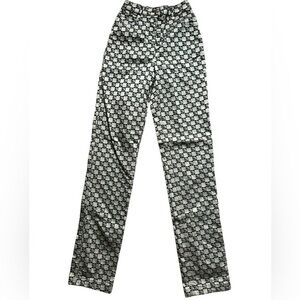 St.John Sport Essentials  Y2K Beige Black Monogram High Waisted pants size 0